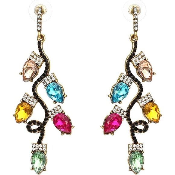 No Brand Jewelry - 🆕 Women Pink Christmas Dangle Earrings Colorful Light Bulb Tree Drop Jewelry